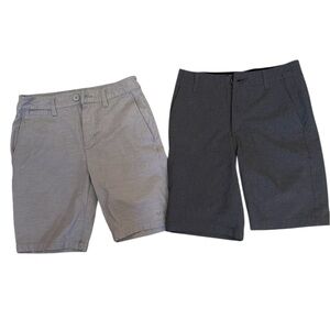 Bundle of 2 Boys Volcom and RVCA light and dark gray shorts Size 25